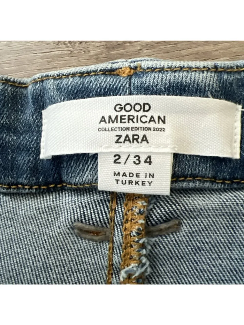 Good‎ American x Zara Classic Bootcut Jeans Womens 2 Leg Slit Full Length New